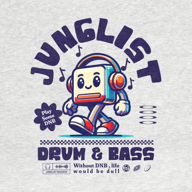 JUNGLIST  - DNB Headphone Mascot (eggplant) by DISCOTHREADZ 